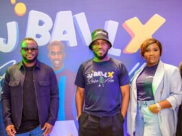 L:R: Brand Influencer, BetKing, Broda Shaggi; Managing Director, BetKing, Gossy Ukanwoke; Brand Ambassador, BetKing, Jay Jay Okocha; Head of Marketing, BetKing, Nengi Akinola and Brand Influencer, BetKing, Tobi Bakre at the official launch of JJ BallX in partnership with Jay Jay Okocha, announced at a press conference on May 6, 2025.