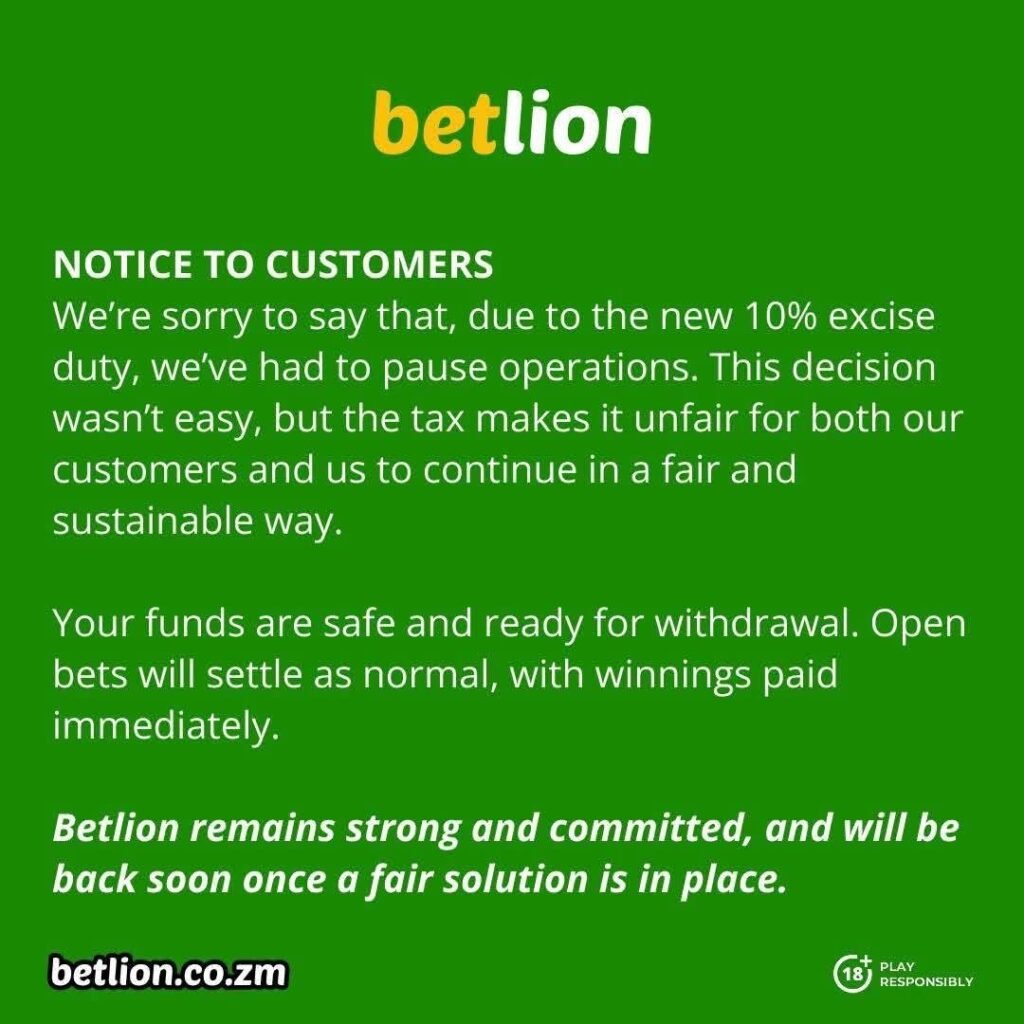 Betlion notice on Betting Tax