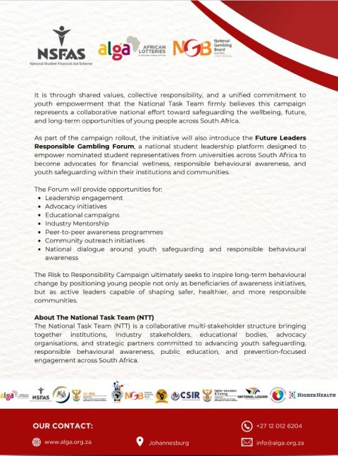 Informational poster about a national youth leadership campaign with partner logos at the top, followed by a text-heavy description of the Future Leaders program, its goals, opportunities, and contact details.