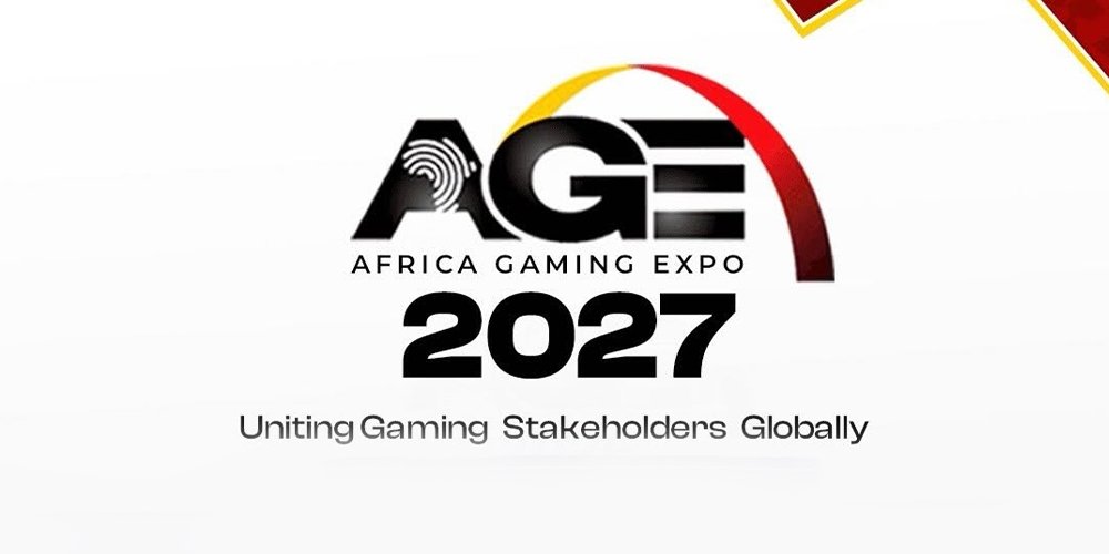 Africa Gaming Expo 2027 logo with a yellow–red arc and the slogan 'Uniting Gaming Stakeholders Globally'.